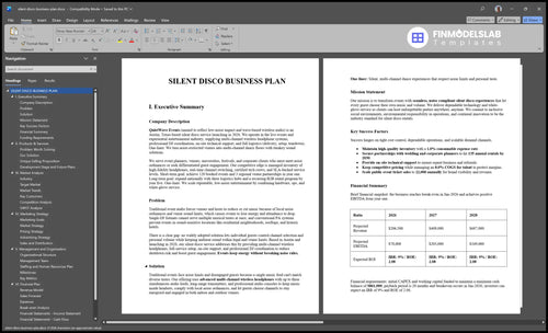 silent disco business plan executive summary financialmodelslab