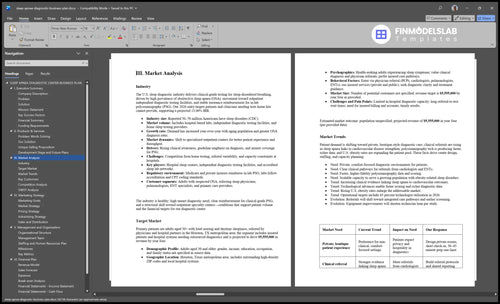 sleep apnea diagnostic business plan marketing analysis financialmodelslab