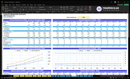 small cargo van delivery financial model summary financialmodelslab