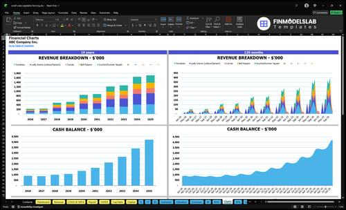 small scale vegetable farming financial model charts financialmodelslab