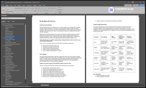 smart glass installation business plan product financialmodelslab