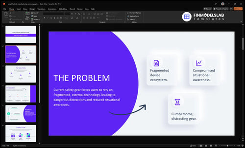 smart helmet manufacturing company problem slide financialmodelslab
