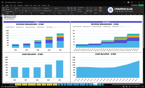 smog inspection station financial model charts financialmodelslab