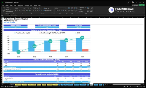 snorkeling tour financial model roic financialmodelslab
