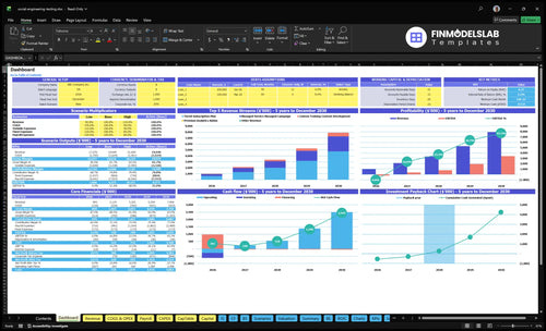 social engineering testing financial model dashboard financialmodelslab