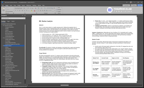 solar power business plan marketing analysis financialmodelslab