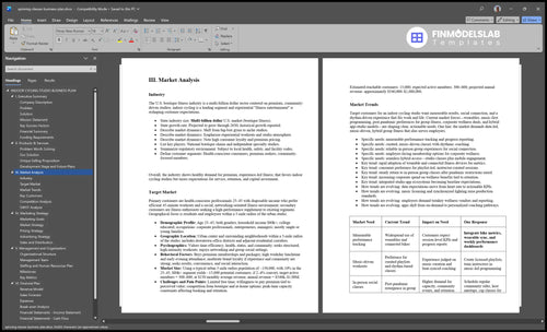 spinning classes business plan marketing analysis financialmodelslab