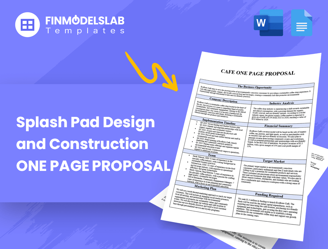 Splash Pad Design and Construction Business Proposal