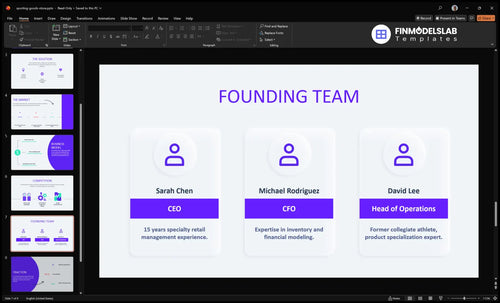 sporting goods store team slide financialmodelslab