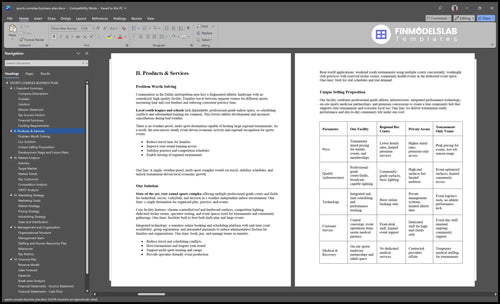 sports complex business plan product financialmodelslab
