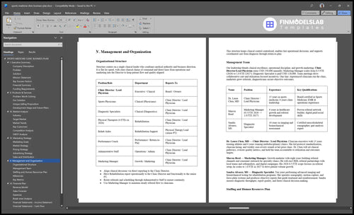 sports medicine clinic business plan management financialmodelslab