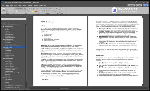 sports nutrition shop business plan marketing analysis financialmodelslab