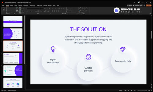 sports nutrition shop solution slide financialmodelslab
