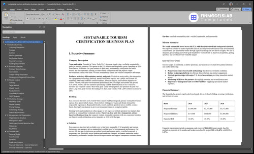 sustainable tourism certification business plan executive summary financialmodelslab