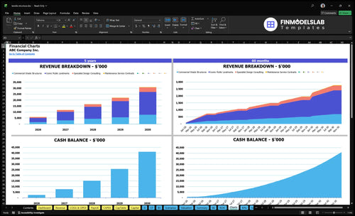 tensile structure financial model charts financialmodelslab