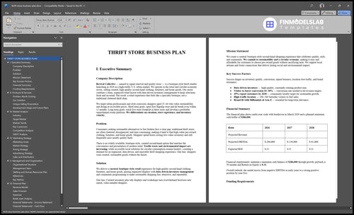 thrift store business plan executive summary financialmodelslab