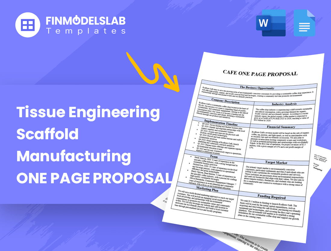 Tissue Engineering Scaffold Manufacturing Business Proposal