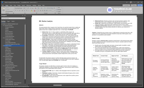 tobacco company business plan marketing analysis financialmodelslab