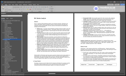 tobiko supply business plan marketing analysis financialmodelslab