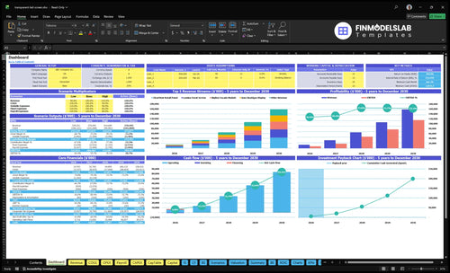 transparent led screen financial model dashboard financialmodelslab