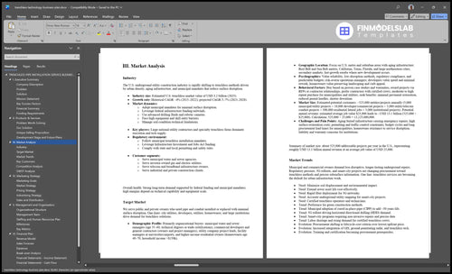 trenchless technology business plan marketing analysis financialmodelslab