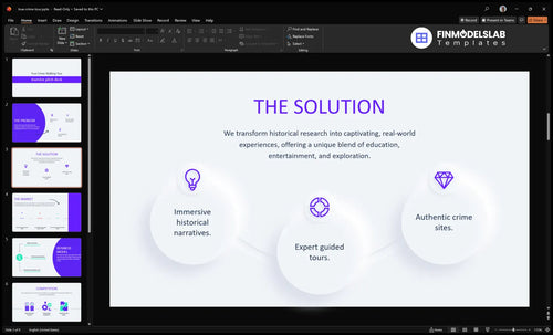 true crime tour solution slide financialmodelslab