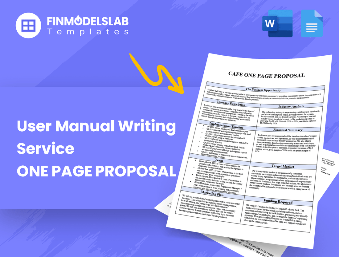 User Manual Writing Service Business Proposal