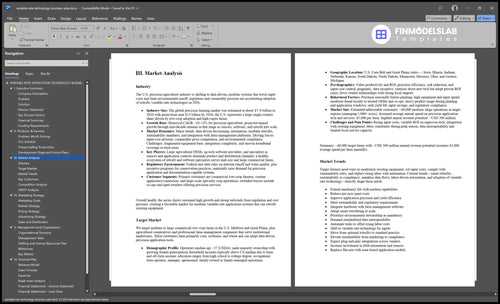 variable rate technology business plan marketing analysis financialmodelslab