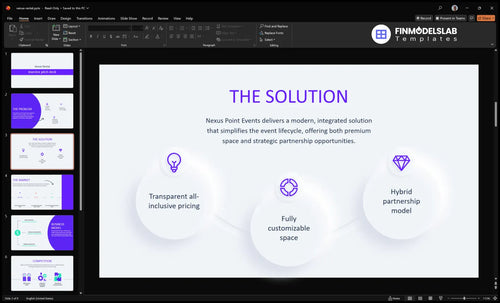 venue rental solution slide financialmodelslab