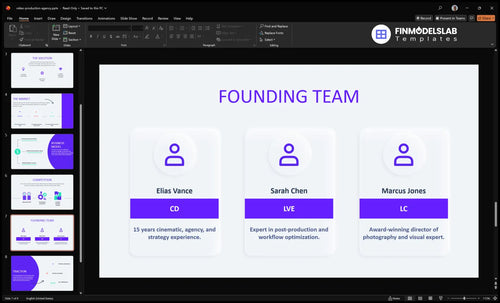 video production agency team slide financialmodelslab