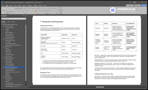 vietnamese pho restaurant business plan management financialmodelslab