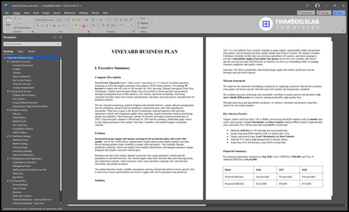 vineyard business plan executive summary financialmodelslab