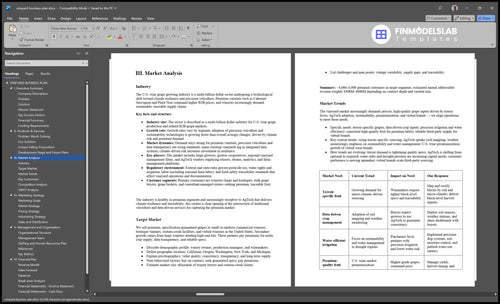 vineyard business plan marketing analysis financialmodelslab