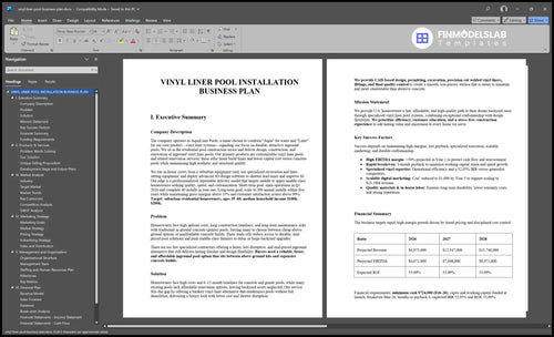 vinyl liner pool business plan executive summary financialmodelslab