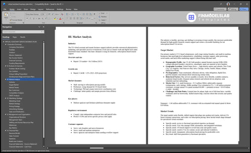 virtual assistant business plan marketing analysis financialmodelslab