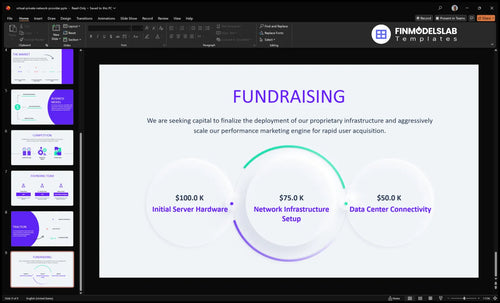 virtual private network provider fundraising slide financialmodelslab