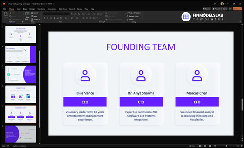 virtual reality gaming center team slide financialmodelslab