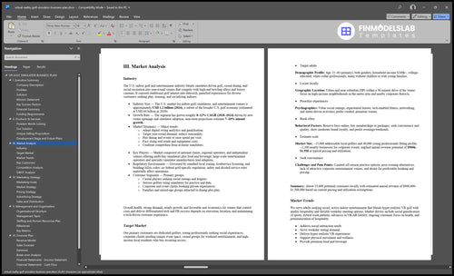 virtual reality golf simulator business plan marketing analysis financialmodelslab