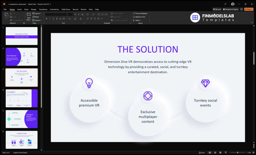 vr experience center solution slide financialmodelslab