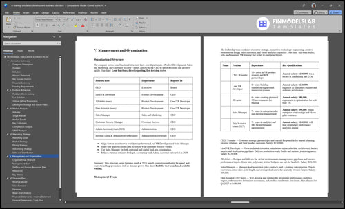 vr training simulation development business plan management financialmodelslab