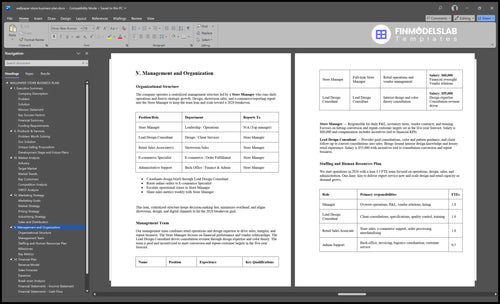 wallpaper store business plan management financialmodelslab