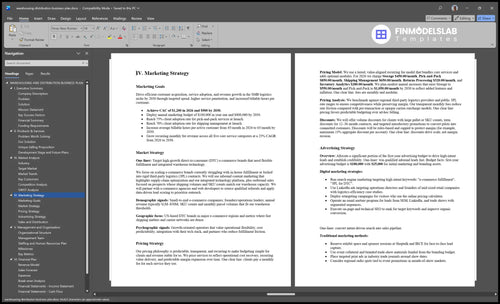 warehousing distribution business plan marketing plan financialmodelslab