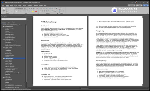 wealth management business plan marketing plan financialmodelslab
