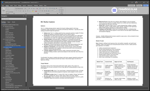 wedding planner business plan marketing analysis financialmodelslab