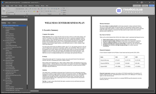 wellness center business plan executive summary financialmodelslab