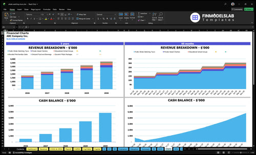 whale watching tours financial model charts financialmodelslab
