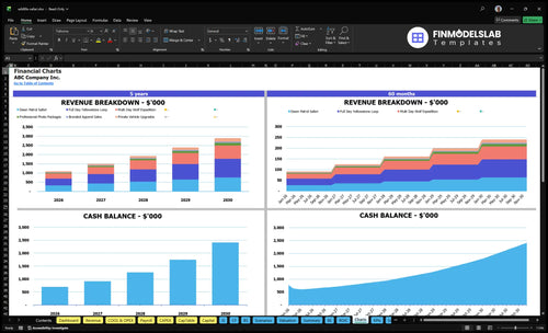 wildlife safari financial model charts financialmodelslab