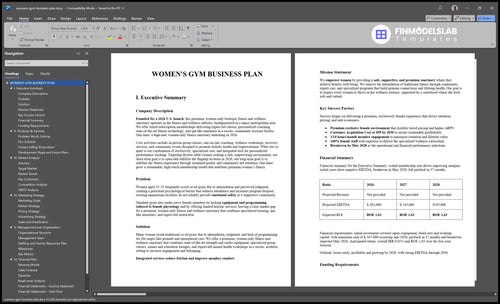 womens gym business plan executive summary financialmodelslab