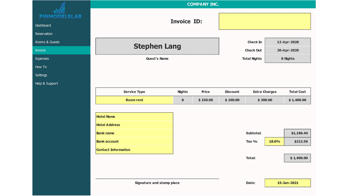 Hotel Booking Template in Excel [Updated 2025]